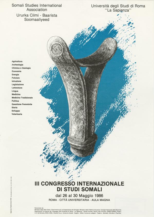 III Congresso Internazionale de Studi Somali. Rome: Ministero degli Affari Esteri; Dipartimento per la Cooperazione allo Sviluppo, 1986.: Page 1 of 1