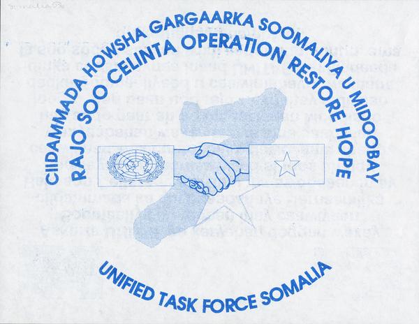 Ciidammada howsha gargaarka soomaliya u midoobay rajo soo celinta Operation Restore Hope: United Task Force Somalia. : Page 1 of 2