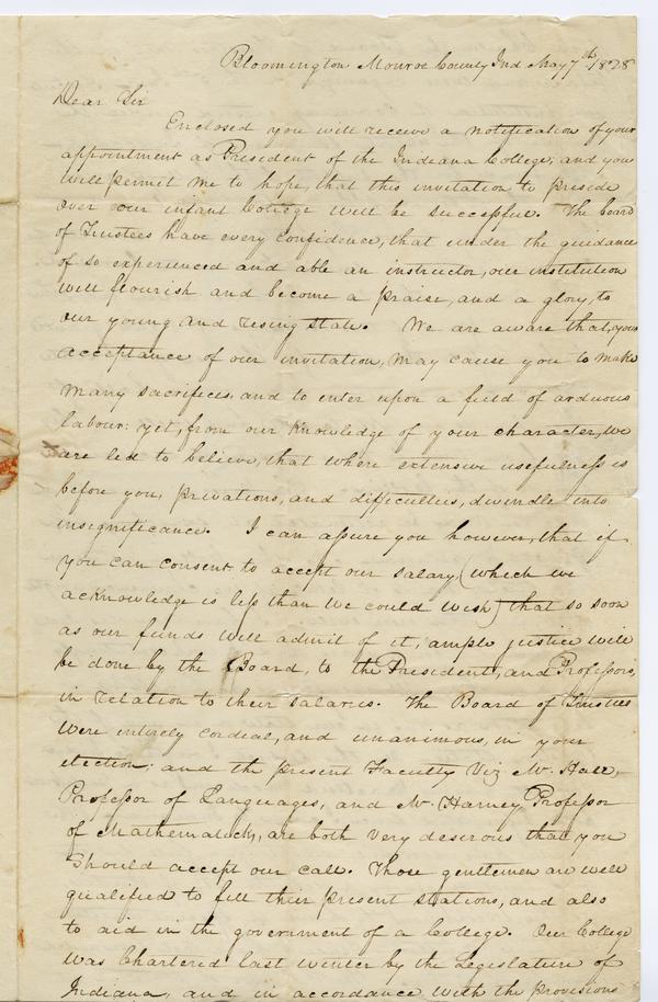 David H. Maxwell to Andrew Wylie, 7 May 1828: Page 1 of 4