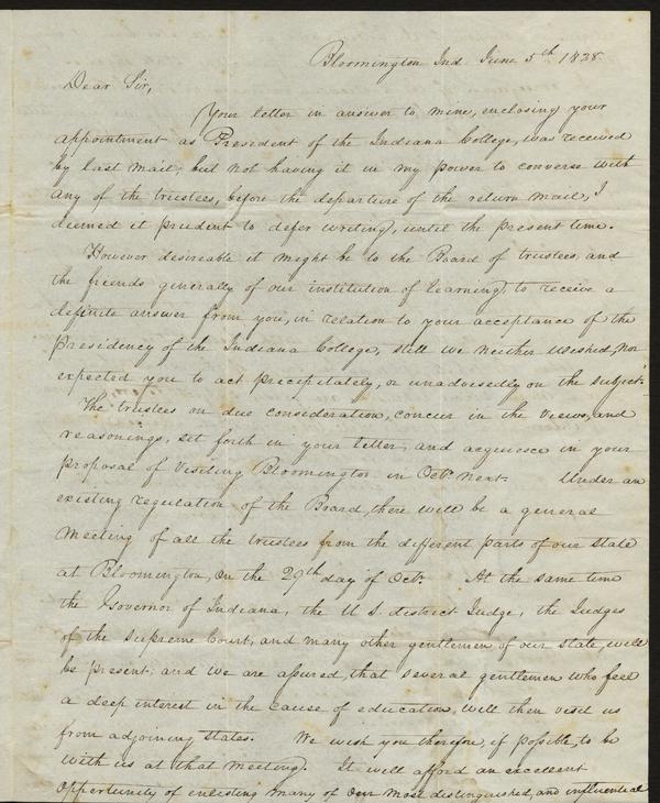 David H. Maxwell to Andrew Wylie, 5 June 1828: Page 1 of 4
