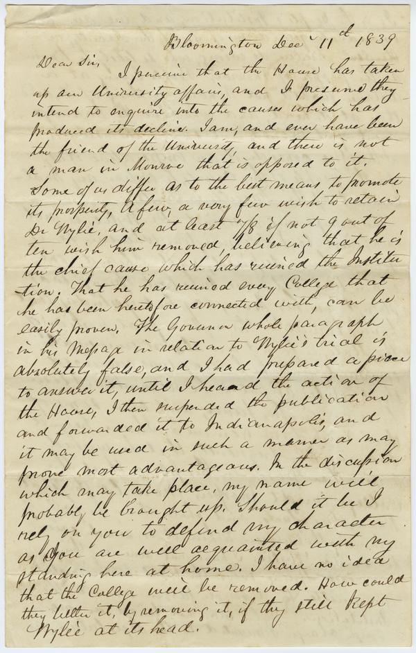 W.C. Foster to William Berry, 11 December 1839: Page 1 of 4