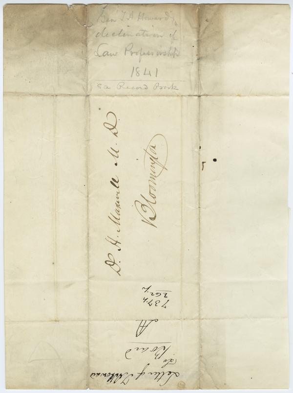 T.A. Howard to David Maxwell, 10 September 1841: Page 1 of 3