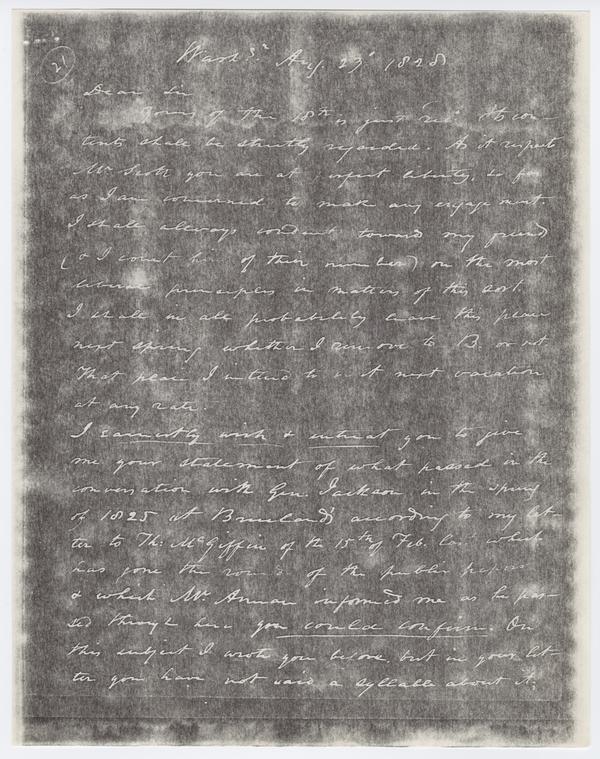 Andrew Wylie to William Holmes McGuffey, 23 August 1828: Page 1 of 4