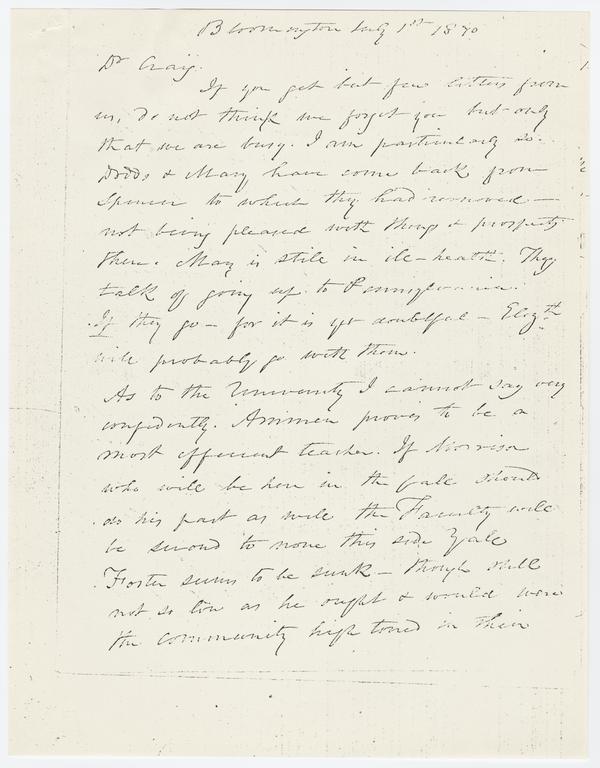 Andrew Wylie to Craig Wylie, son, 1 July 1840: Page 1 of 3
