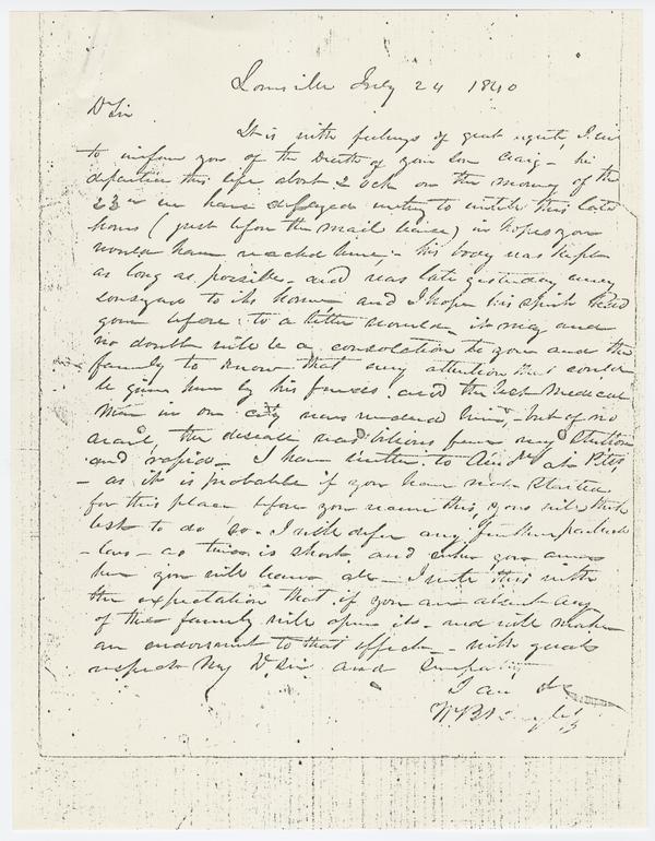 To Andrew Wylie, 24 July 1840: Page 1 of 2