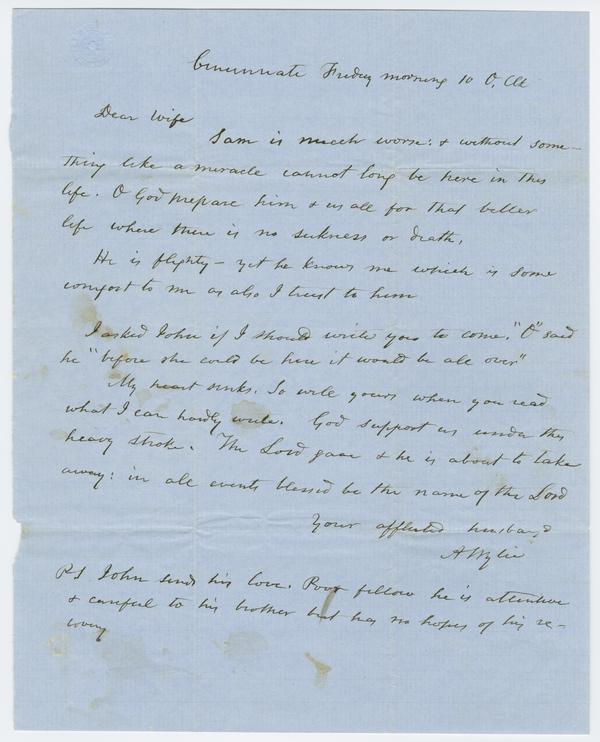 Andrew Wylie to Margaret Ritchie Wylie, 27 December 1850: Page 1 of 1