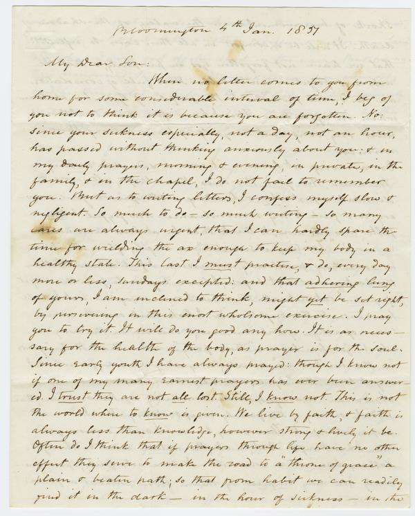 Andrew Wylie to John H. Wylie, 4 January 1851: Page 1 of 4