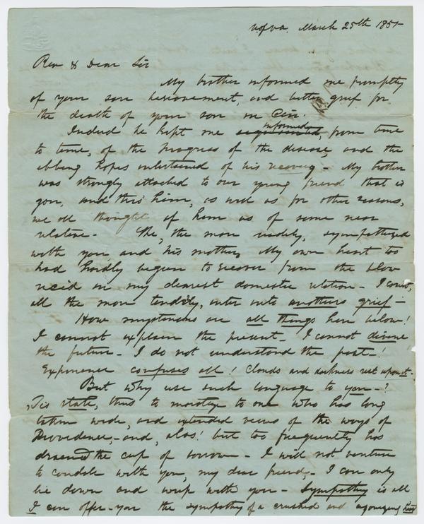 William Holmes McGuffey to Andrew Wylie, 25 March 1851: Page 1 of 2