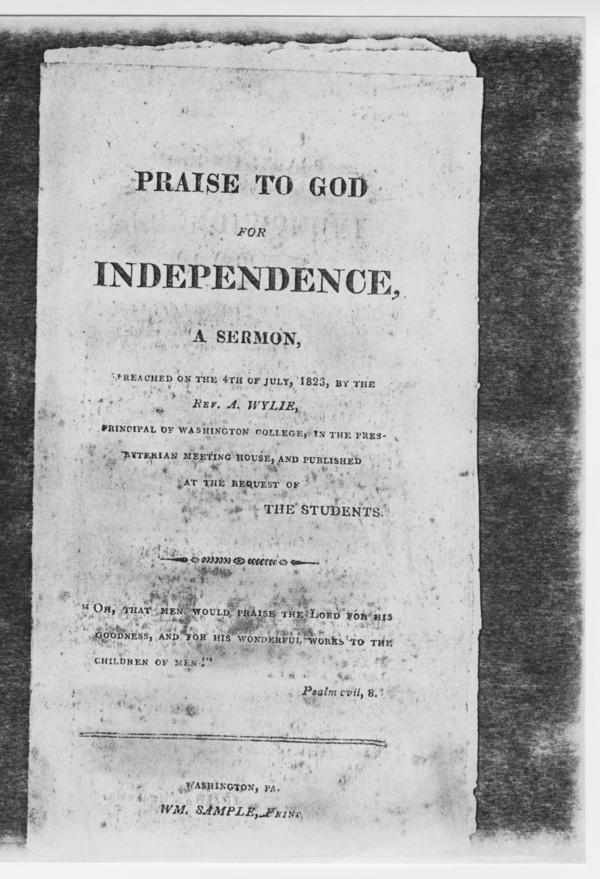 Praise to God for Independence,4 July 1823: Page 1 of 13