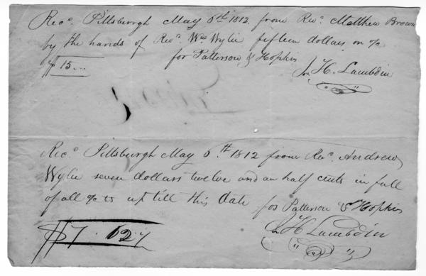 Bills and receipts, 1808-1816: Page 1 of 2