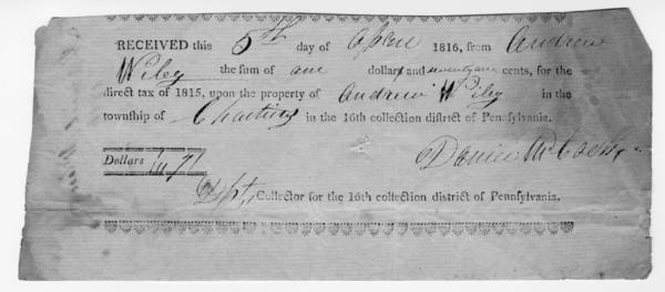 Bills and receipts, 1808-1816: Page 1 of 2