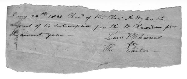 Bills and receipts, 1817-1821: Page 1 of 2