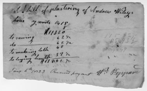 Bills and receipts, 1822-1823: Page 1 of 2