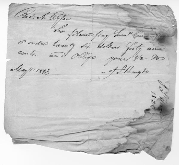 Bills and receipts, 1822-1823: Page 1 of 2