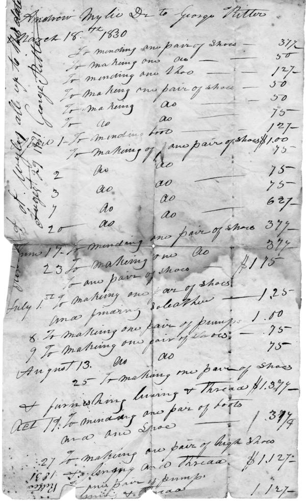 Bills and receipts, 1828-1835: Page 1 of 2