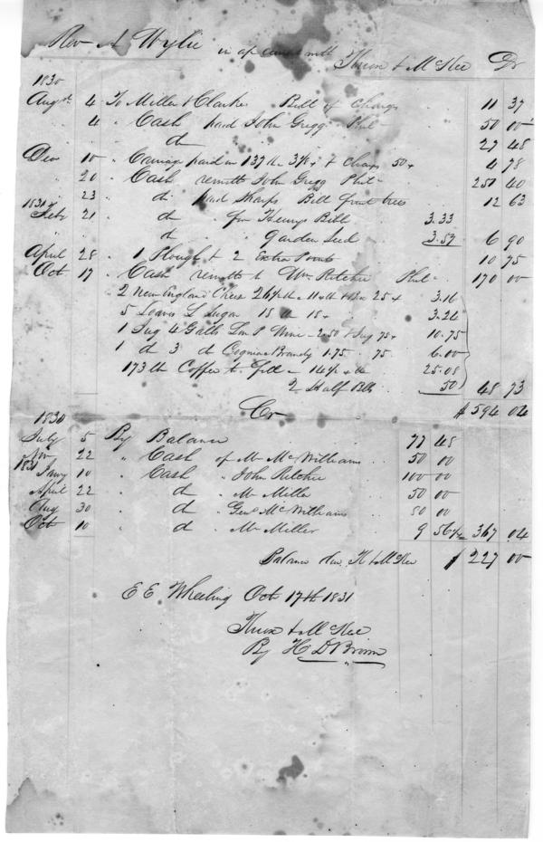 Bills and receipts, 1828-1835: Page 1 of 1