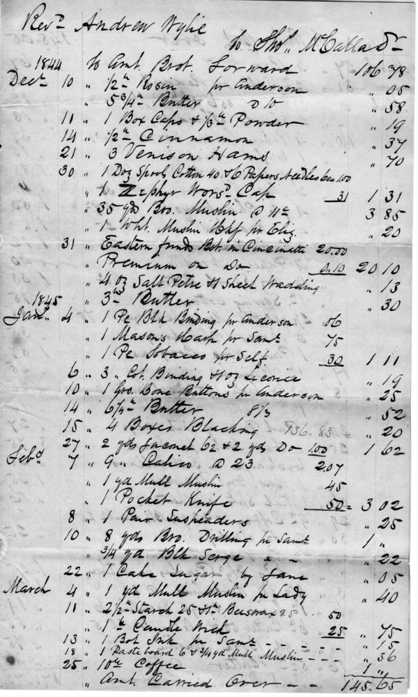 Bills and receipts, 1836-1846: Page 1 of 4