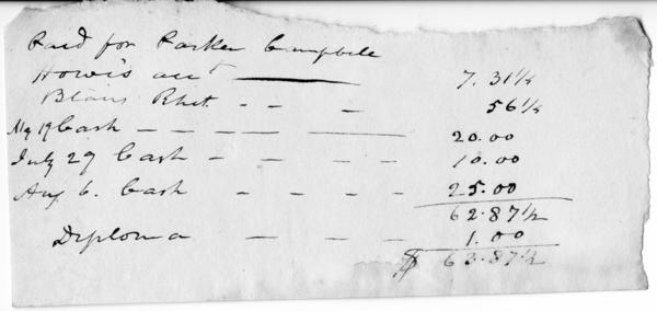 Bills and receipts, Undated: Page 1 of 1