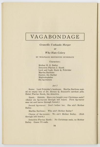 The Vagabond.. No. 1, (December 1926) January 1927, Vagabondage.: Page 1 of 4