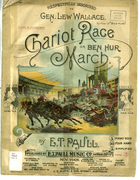 Paull, E. T. Ben Hur chariot race march. New York: E. T. Paull Music Co., 1894.: Page 1 of 8