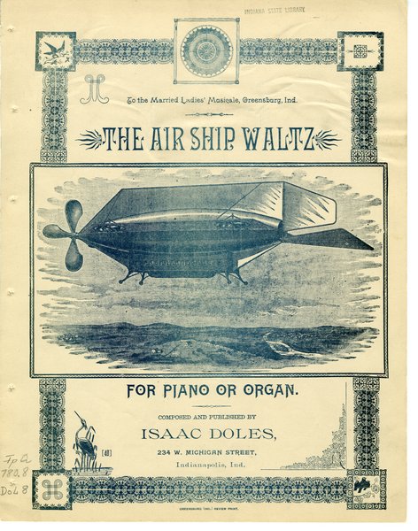 Doles, Isaac. Air ship waltz. Indianapolis, Ind.: Isaac Doles, 1891.: Page 1 of 7