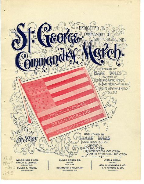 Doles, Isaac. St. George commandry march. Indianapolis, Ind.: Isaac Doles, 1895.: Page 1 of 6
