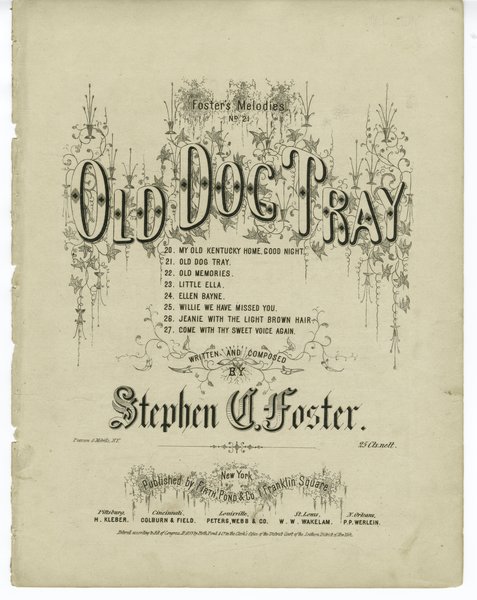 Foster, Stephen Collins, Foster, Stephen Collins. Old dog tray. New York: Firth Pond & Co., 1853.: Page 1 of 5