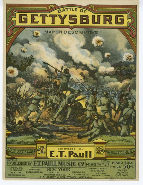 Paull, E. T. Battle of Gettysburg. New York: E. T. Paull Music Co., 1917.: Page 1 of 6