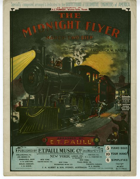 Hager, Frederick W. Midnight flyer. New York: E. T. Paull Music Company, 1903.: Page 1 of 8