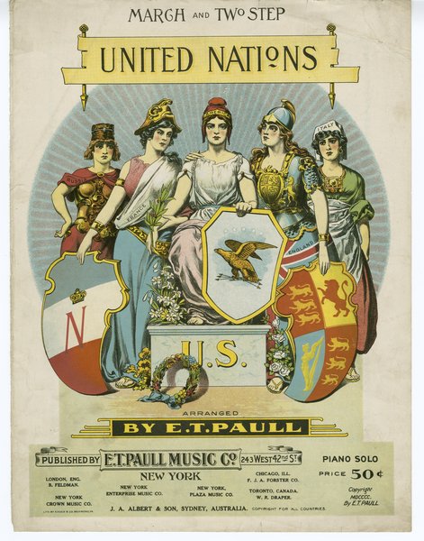 Corey, William A. United Nations. New York: E. T. Paull Music Company, 1900.: Page 1 of 8