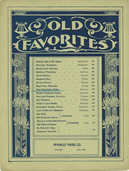 Morrison, Mary. Blue bird echo. Chicago: McKinley Music Co., 19--.: Page 1 of 6
