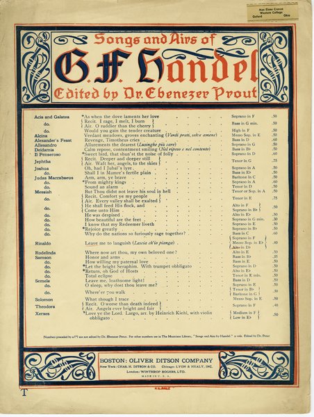 Handel, George Frideric. Leave me to languish. Boston: Oliver Ditson Company, 1908.: Page 1 of 6