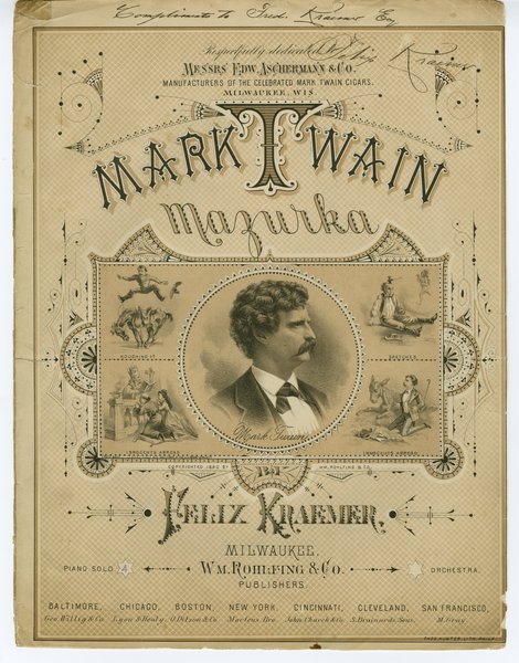 Kraemer, Felix. Mark Twain mazurka. Milwaukee: Wm. Rohlfing & Co., 1880.: Page 1 of 4