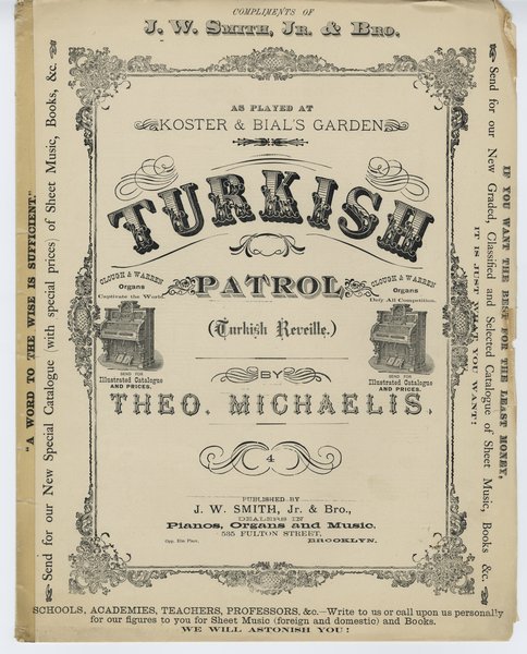 Michaelis, Th. (Theodor). The Turkish reveille. Brooklyn: J. W. Smith, Jr. & Bro., 1880.: Page 1 of 6