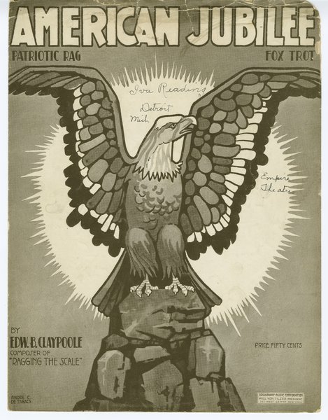 Claypoole, Edward B. American jubilee : patriotic rag, fox trot. New York: Broadway Music Corporation, 1916.: Page 1 of 6