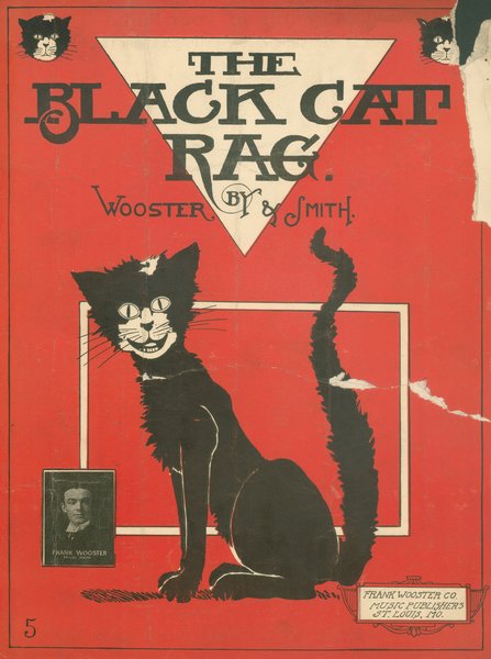 Wooster, Frank, Smith, Ethyl B. The black cat rag : march & two step. St. Louis: Frank Wooster Co., 1905.: Page 1 of 6