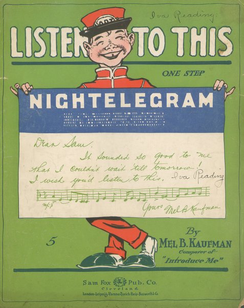 Kaufman, Mel B. Listen to this. Cleveland: Sam Fox Pub. Co., 1916.: Page 1 of 6