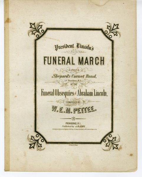 Pettee, W. E. M. Funeral march. Providence, R.I.: J. R. Cory, 1865.: Page 1 of 4