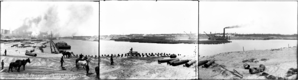 Panorama Slip and Turning Basin from the South, showing N and NE, Plates #1-3