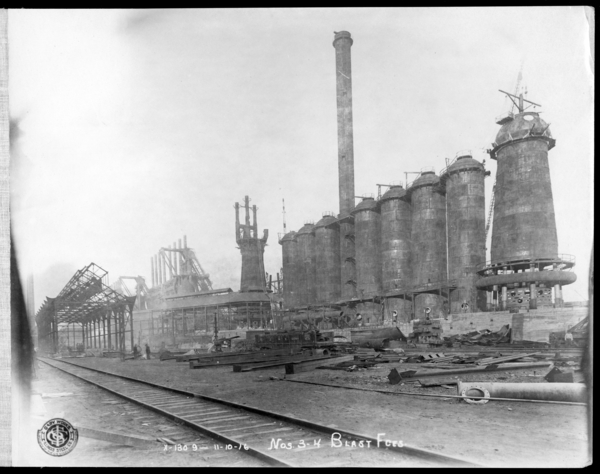 #3 and 4 Blast Furnaces Looking N.E. at #3 and 4 Furnaces