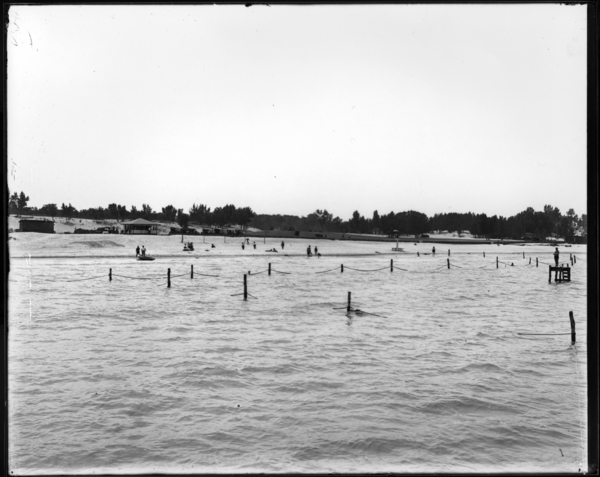 View of Bathing Beach Before Completed, Marquette Park