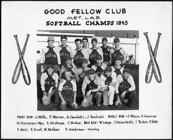 Photograph, GoodFellow Club Softball Champions