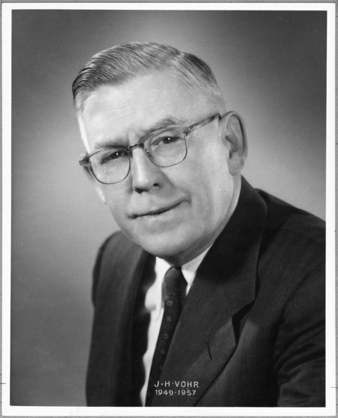 Photograph, J.H. Vohr, Superintendent, 1949-1957