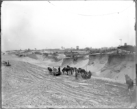 Leveling of the dunes during construction [click for larger image]